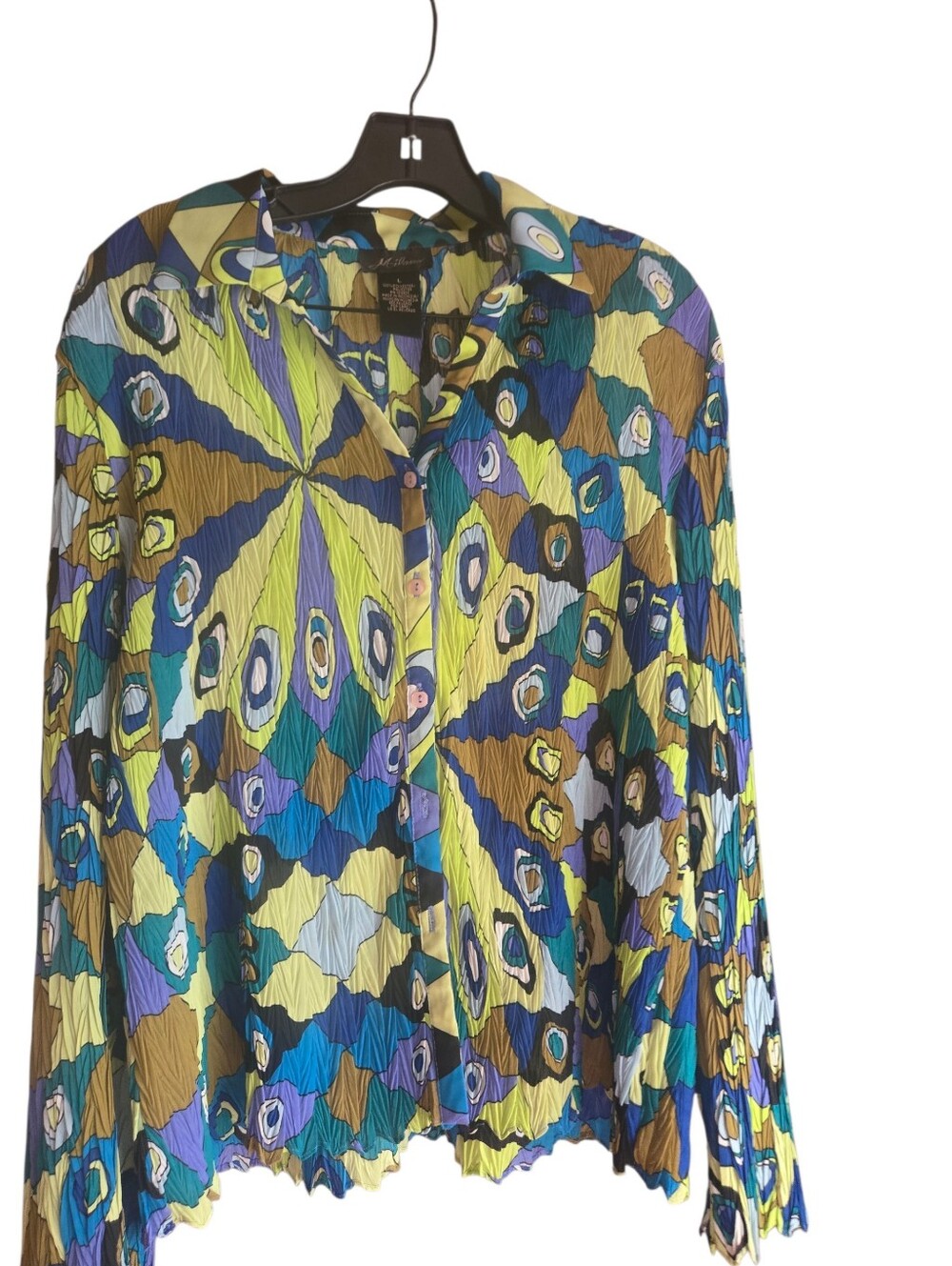 Milano, Multicolor Abstract Print Button-Front Women's Top